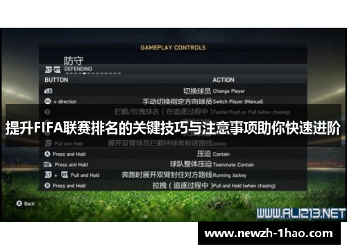 提升FIFA联赛排名的关键技巧与注意事项助你快速进阶 提升FIFA联赛排名的关键技巧与注意事项助你快速进阶